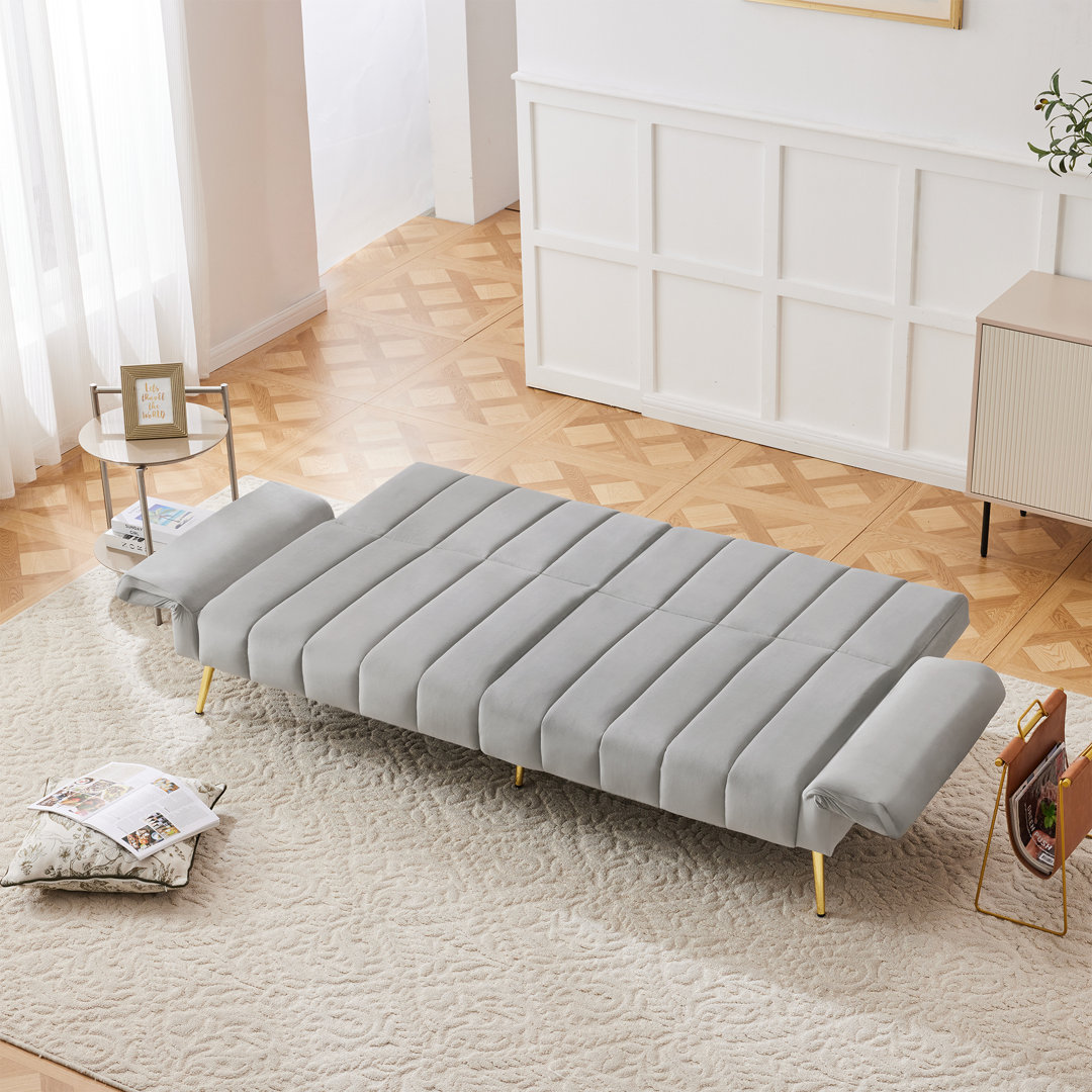 3-sitzer Klappsofa Schlafsofa Aus Samt, Grau