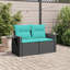 Canapé de patio en rotin noir 2 places Ebern Designs-447030413