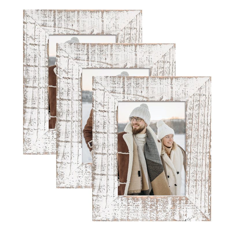 Cadre photo Gallery - ensemble de 3, Blanc délavé