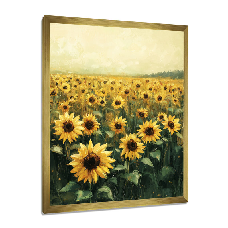 Domiano - Floral Wall Art, H 32 po x l 24 po, Reproduction encadrée d'une seule photo, Doré