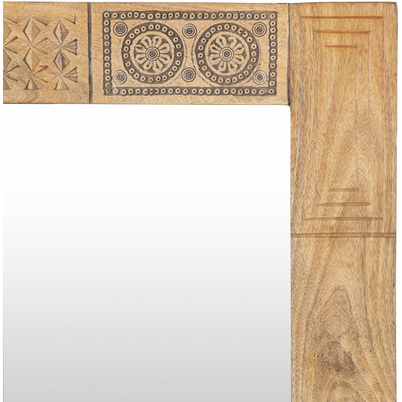 Elegant Dilwara Rectangular Wood Wall Mirror 32"x39"