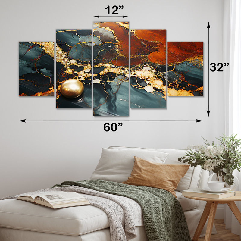 Or et vert serein abstrait marbre Dream V