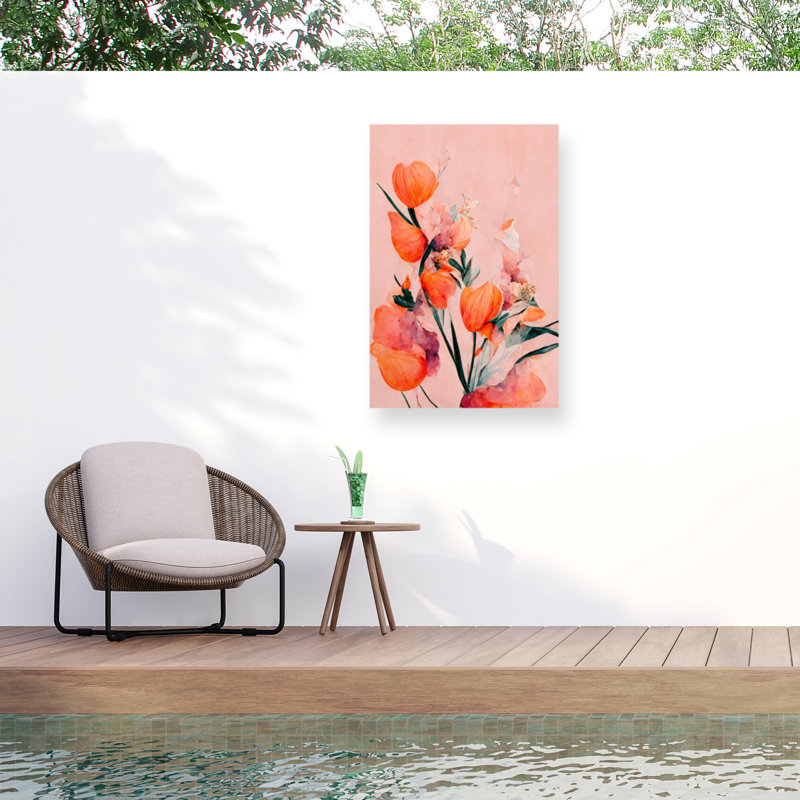 Impression de tulipes orange sur toile par Treechild, H 47 po x l 30 po