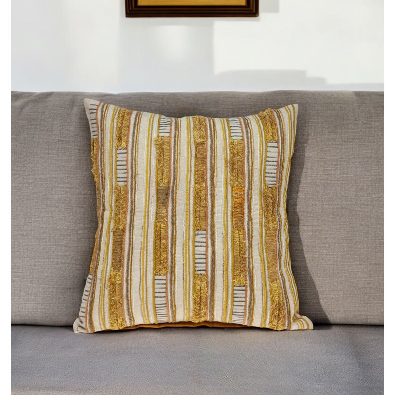 Coussin 18 "en coton beige
