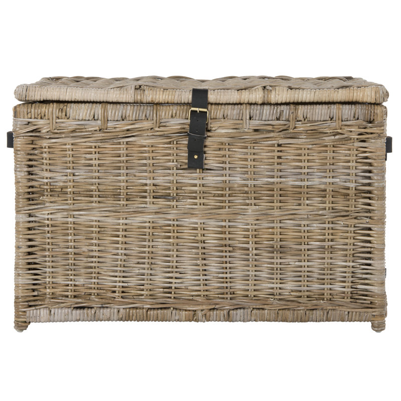 Caden Wicker Trunk, Natural, 26.6" H x 35.5" W x 22.4" D
