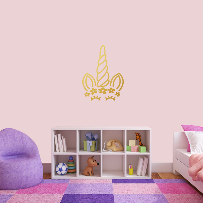 Adhésif décoratif silhouette de licorne, Or