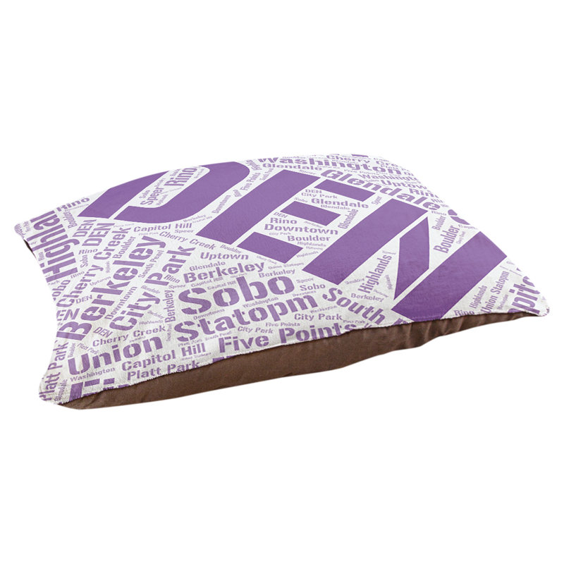 Coussin de chien « districts », Grand (l 40 po x P 30 po x H 14 po), Denver, Mauve