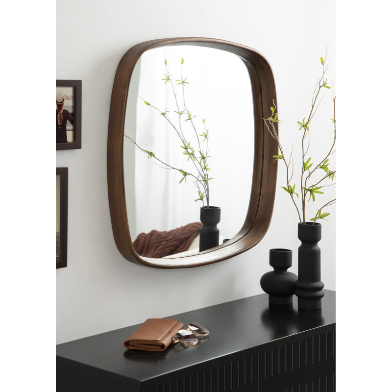 Miroir mural Prema 20 x 30, Noyer brun, 26 po x 26 po, Carré