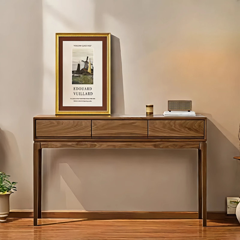 Console d'entrée en bois massif, H 35,4 po x l 59,1 po x P 13,8 po
