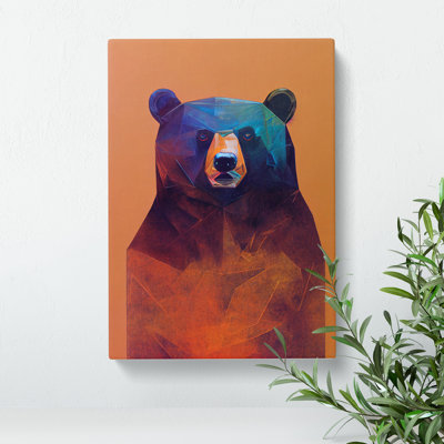 XC1022-5063X Watchful Bear Abstract - Wrapped Canvas Print