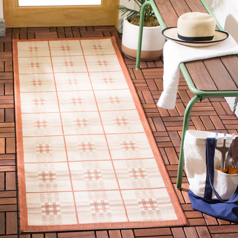 Tapis d'intérieur / extérieur à motif écossais Debriana Performance, Tapis de couloir 2 pi 3 po x 6 pi 7 po