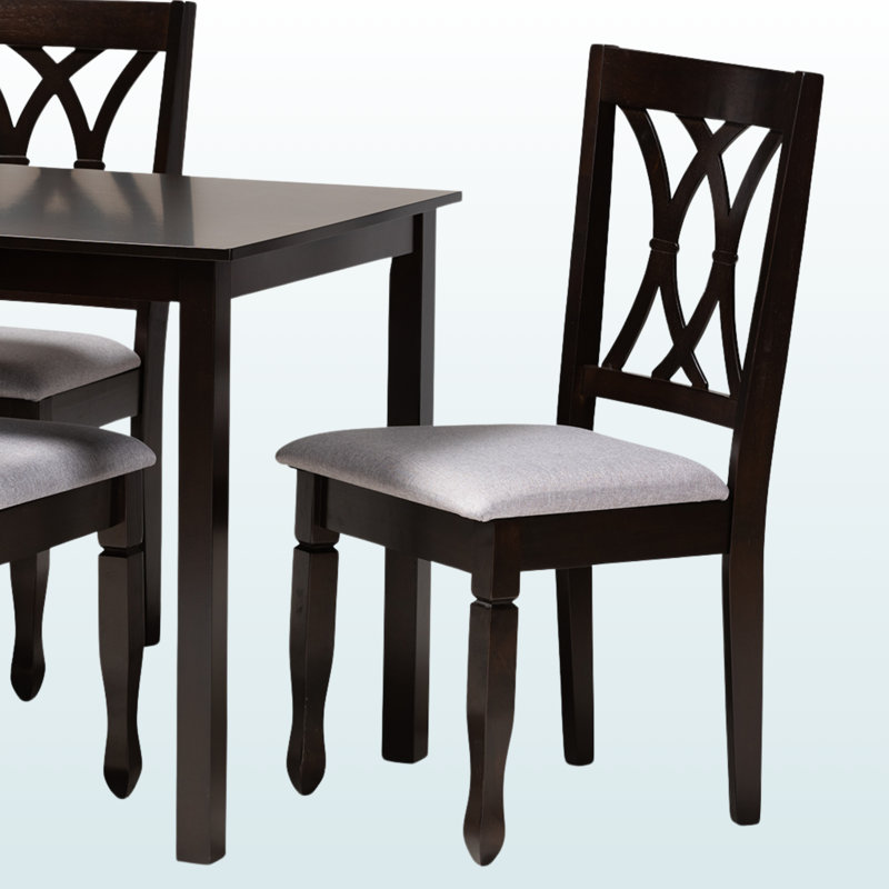 Ensemble de salle à manger Sessums, Sable / espresso, 5 pièces: table, 4 chaises