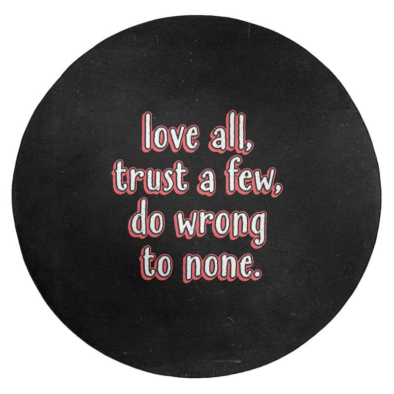 Tapis en poly-tableau noir style incorrect, Rond 5 pi