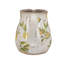 Ceramic Pitcher Vase With Lemon Motif, Rustic Textured Rim, Distressed Finish, And Versatile Decorative Functionality For Tabletops And Shelving.