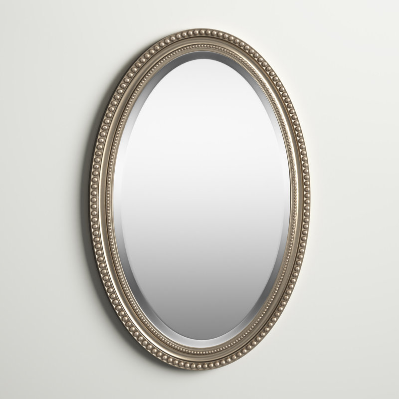 Nunn Oval Mirror, Metallic Silver