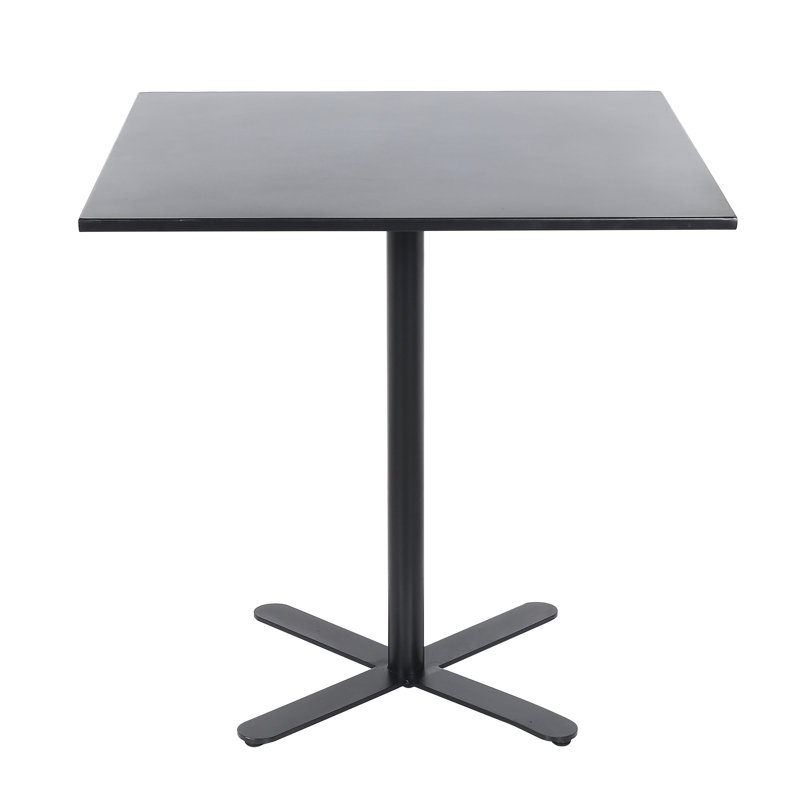 Square Metal Outdoor Dining Table , in. W in. D, 29.5" H x 30" W x 30" L, Frosted Black
