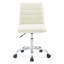 Chaise de bureau à dossier moyen ondulé en vinyle sans accoudoirs Modway-803849584