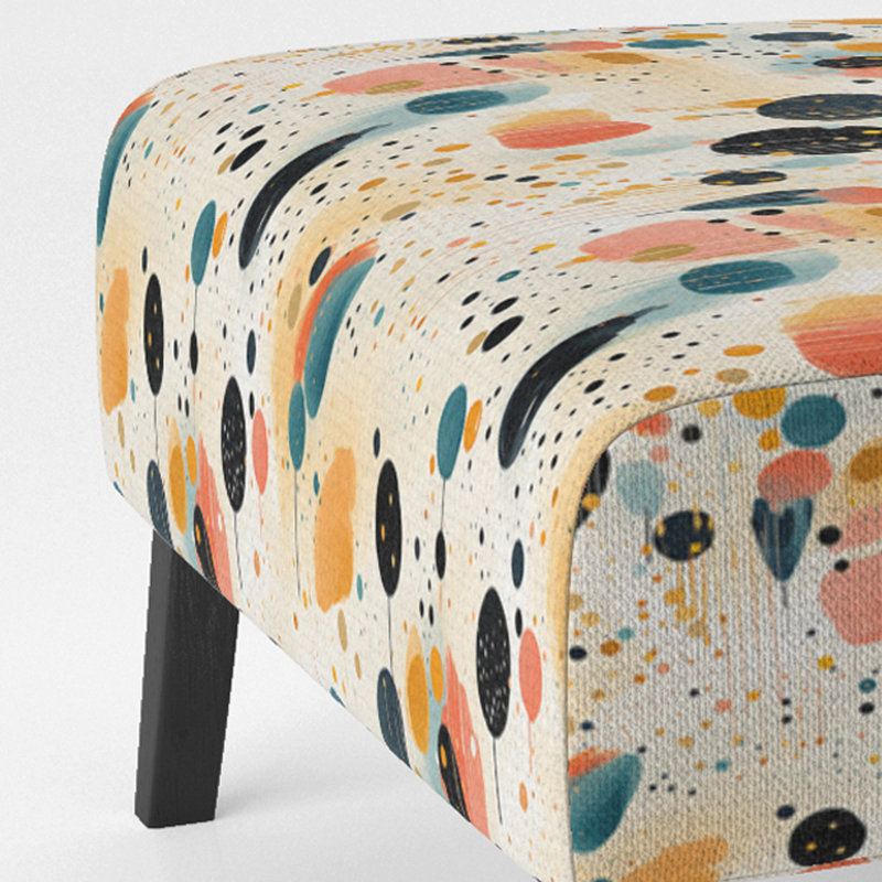 Motif artistique à pois fantaisiste - Chaise d'appoint et fauteuil rembourrés Modern_C, Noir / Rose