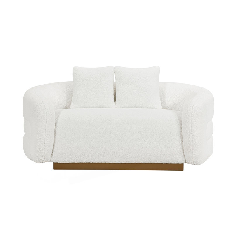 Canapé 2 places luxueux en tissu d'ameublement rembourré en tissu doux