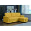 Canapé-lit modulaire réversible en lin jaune avec rangement 84 po Jardin-1619455079