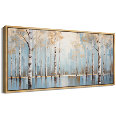 Aspen Birch Tranquil Birches, bleu et blanc, reproduction sur toile