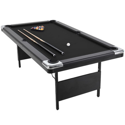 Table de billard pliante 6 pi, jeu de billard compact avec boules, queues de billard et accessoires pour salle de jeux
