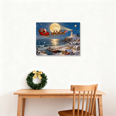 Santa Sleigh  Canvas Wall Art