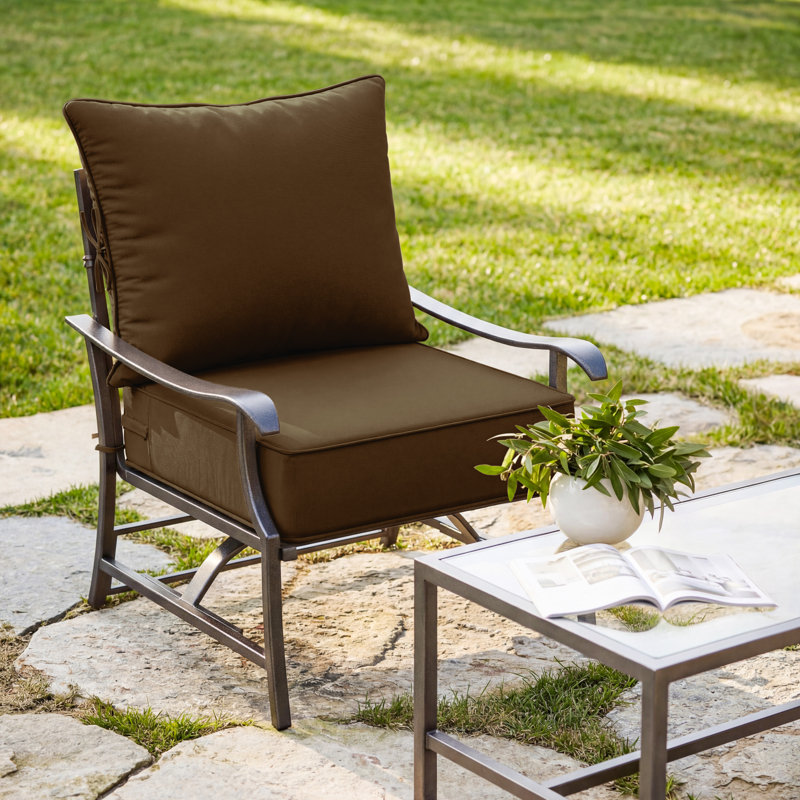 Ensemble de coussins de siège d'extérieur Wynee, 4", Brun, L 22 po x P 22 po