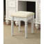 Meuble-lavabo 1pc avec tabouret, transitionnel, finition blanche, miroir à 3 côtés, bois massif, tiroirs de rangement pour la décoration avec poignées à bouton