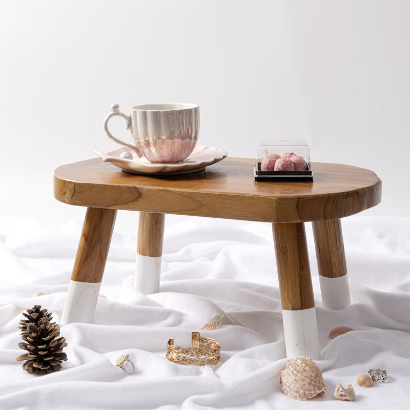 Tabouret de salle de bain en bois de teck trempé