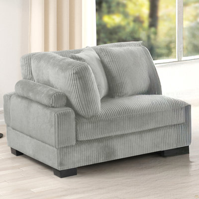 Corduroy Fabric Upholstered Corner Wedge Made With Wood Frame
