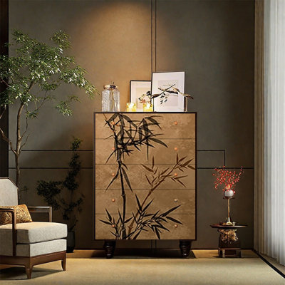 Five Drawer Storage Cabinet Ash Wood
