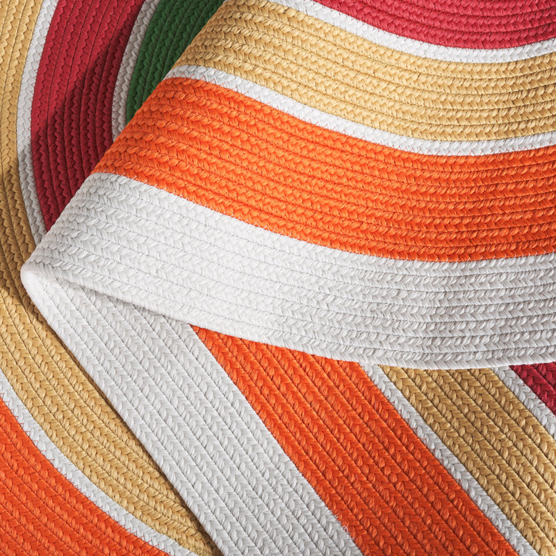 Braided Hand Woven Performance Indoor/Outdoor Area Rug, Oval 5' x 8'