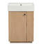 Meuble-lavabo moderne de 21,6 po avec lavabo en céramique teinté, assemblage rapide et portes à fermeture rapide