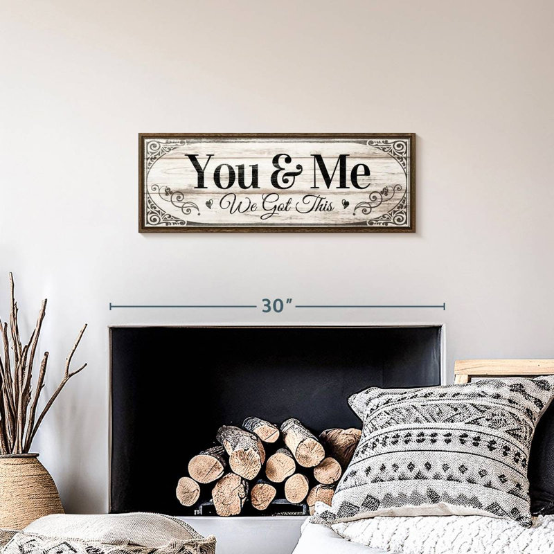 Plaque murale «We Got This Couples», 25 po x 9 po, Cadre flottant noyer