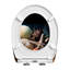 Toilet Seat Soft Close, Quick Release Toilet Seat Adjustable, Top/Bottom Mounting, O-Shape With Sea Pattern, Duroplast