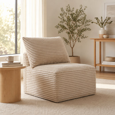Canapé modulaire en velours côtelé Camel