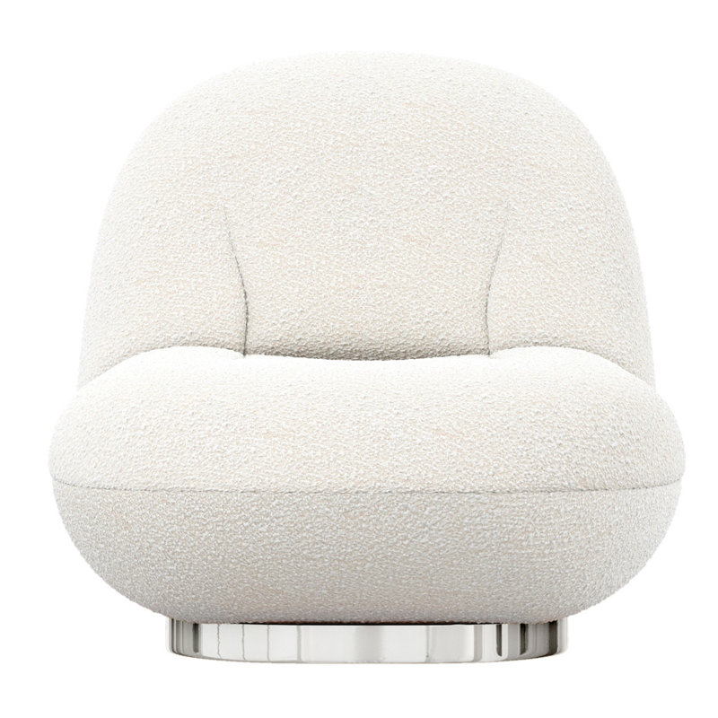 Fauteuil de chambre 30 po blanc et argenté Boucle