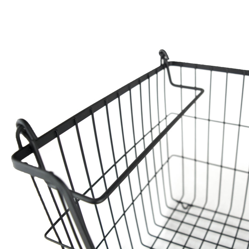 Panier en métal Ohagan, Noir, H 10,8 po x l 9,8 po x P 12,6 po