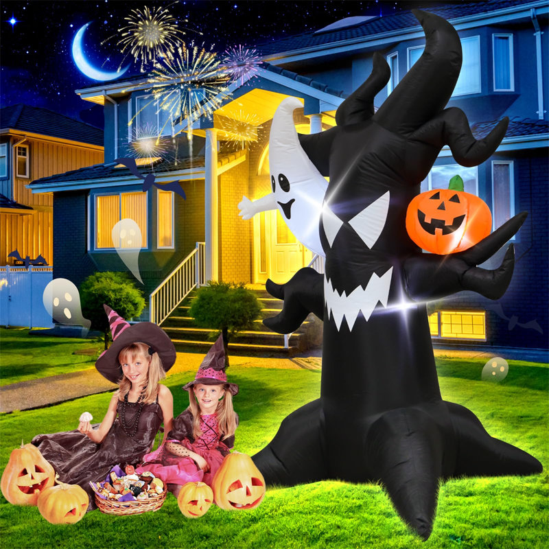 Halloween Inflatable Haunted Tree With Glowing Ghost & LED Pumpkin