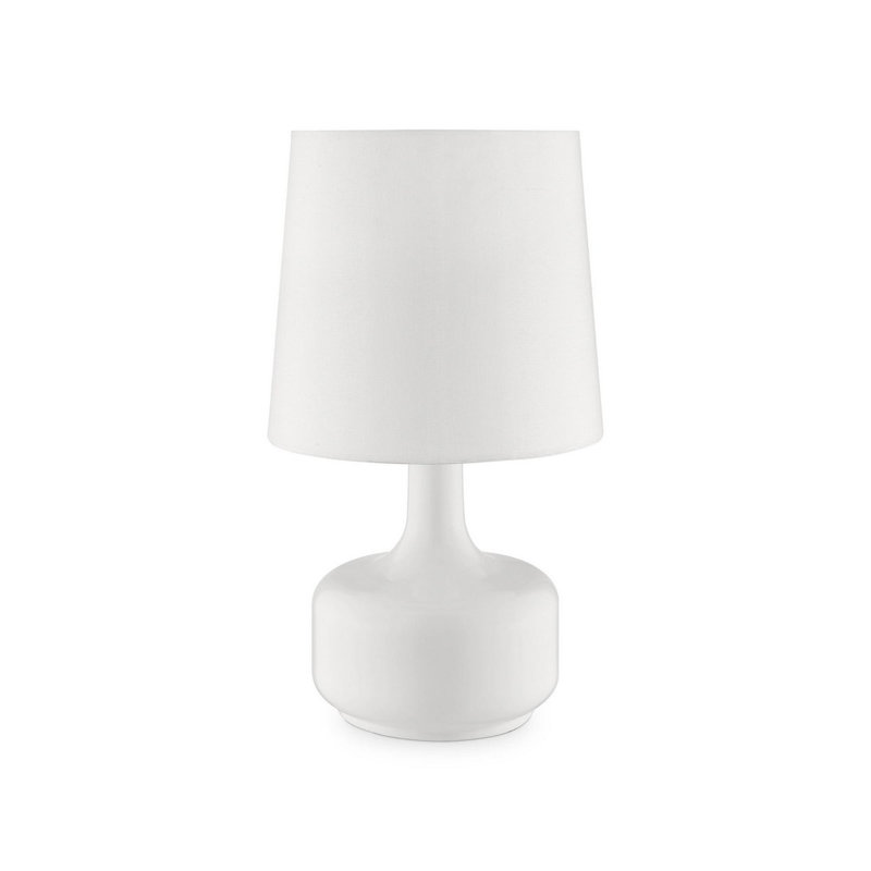 Lampe de table 17,5 po "Cheru" moderne Mid-Century, blanc poudre, Blanc