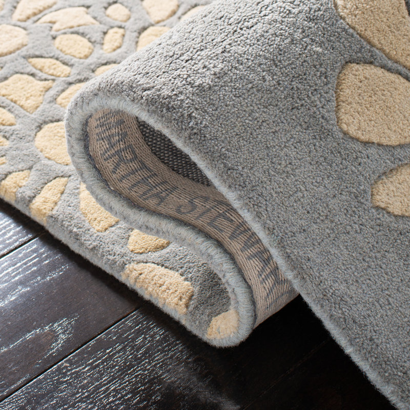 Tapis floral en laine / coton touffeté à la main Coreatha, Rectangle 5 pi x 8 pi