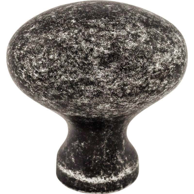 Egg 1 1/4" Length Oval Knob, Black Iron