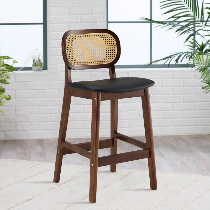 Tabouret de bar 25 po, Noir, Brun, 3