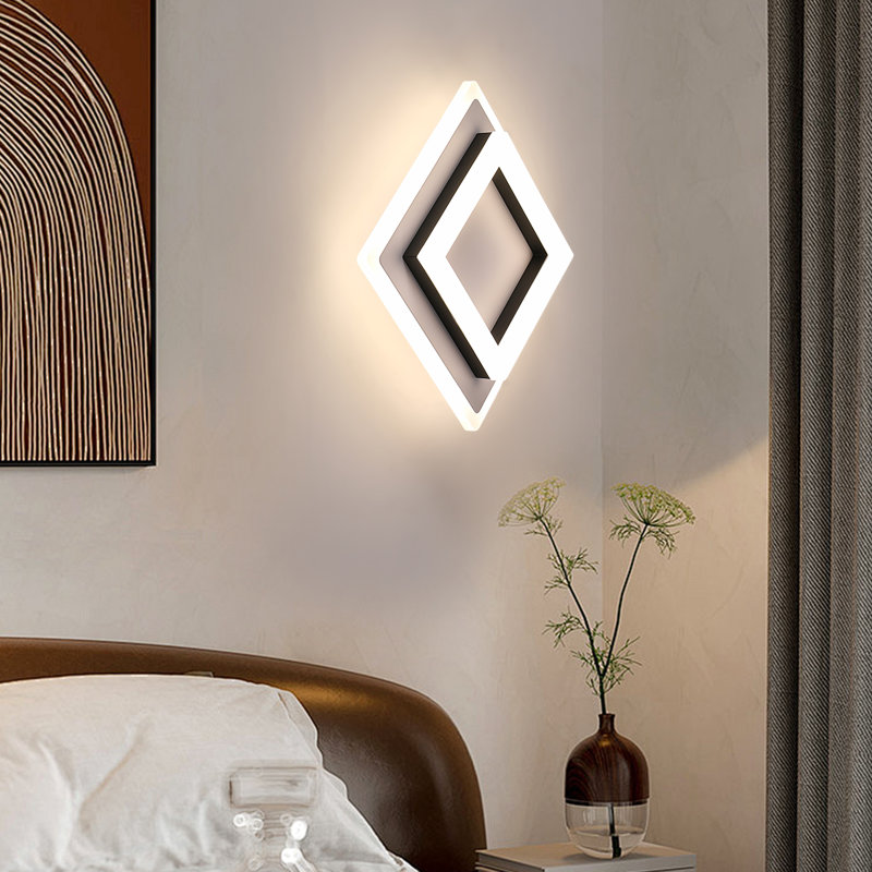 Aweys 1-Light 20cm Square LED Flush Mount Ceiling Light, Clear, 4000K