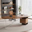 Bureau à 2 tiroirs brun noisette + bois massif noir + fer + acrylique + Barenia-573039976-573039979