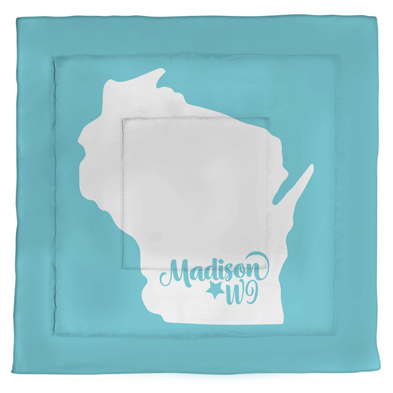 Modern & Contemporary Polyester Percale Comforter, Teal