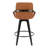 Whitacre 26" Fixed-Height Camel Faux Leather Counter Stools with Black Wood Legs & Round Footrest-113645587