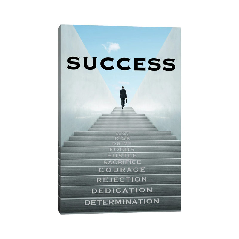 Staircase To Success - Print on Canvas, Wrapped Canvas, 101.6 cm H x 66.04 cm W x 1.91 cm D