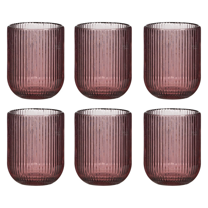 Chanyia Drinking Glass Set, Pink, 9.50" H